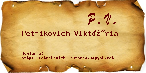 Petrikovich Viktória névjegykártya
